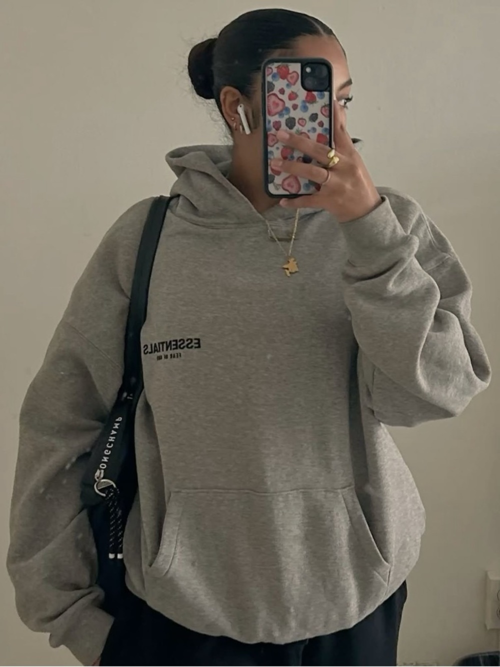 Essentials Women's dark oatmeal Crewneck Hoodie Sweatshirt